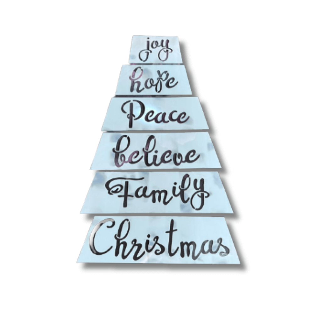 Set of 6 wording stencils English